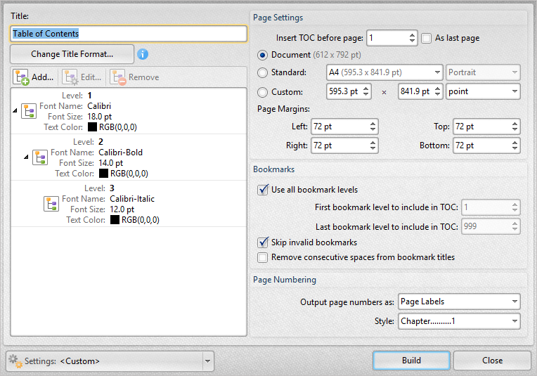 PDFXChange Co Ltd Knowledge Base How do I Create a table of